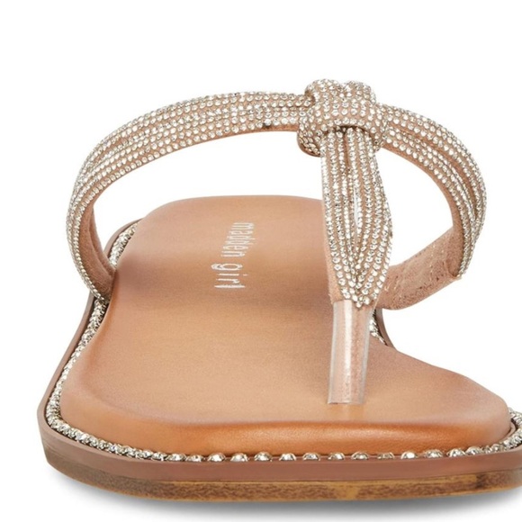 MADDEN GIRL Silver Crystal HOLIS Thong Sandals NWT 8 - Picture 1 of 6